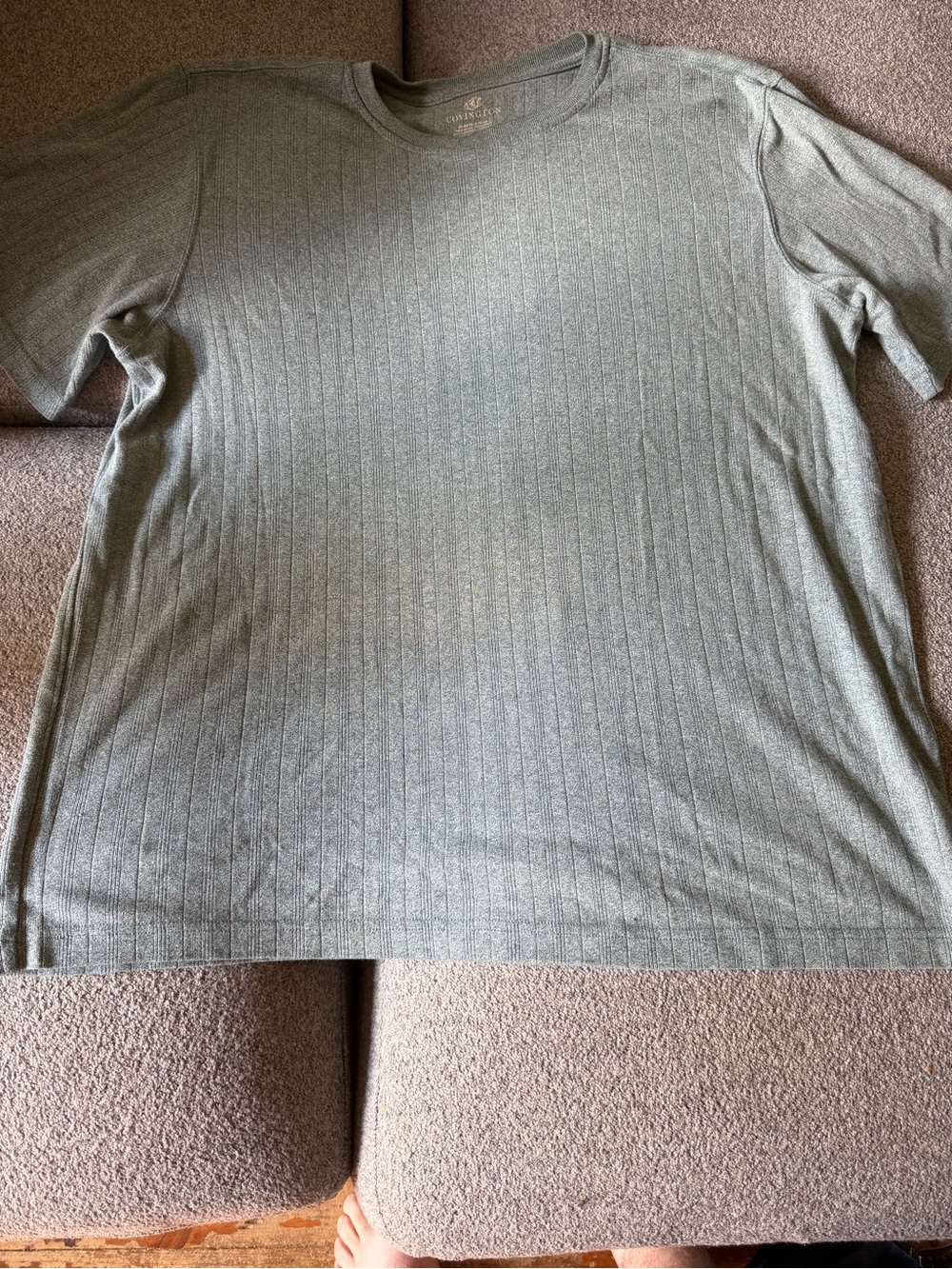 Covington Ribbed Short Sleeve Tee in Sage Green Heather